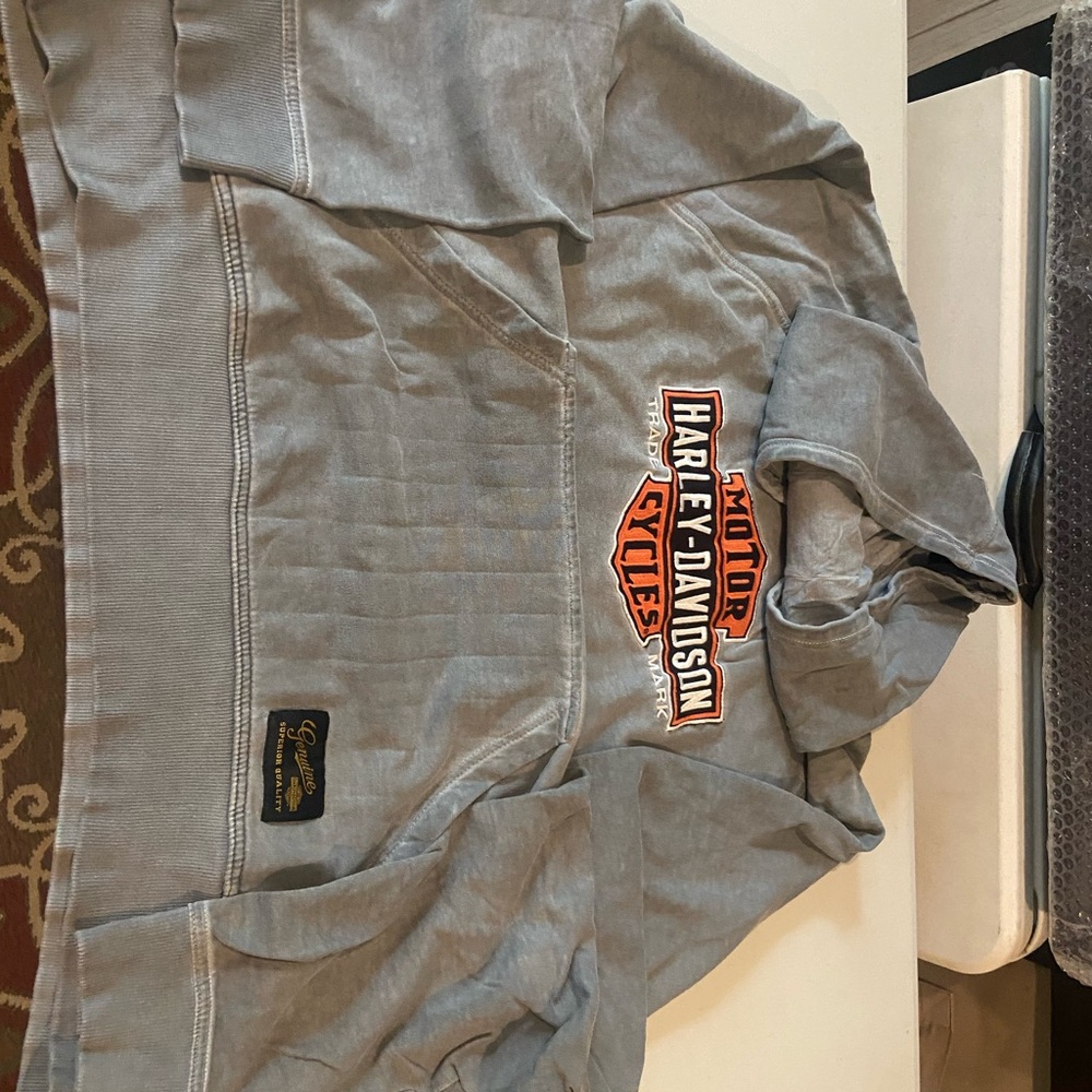 Harley-Davidson Gray Sweatshirt with Orange Logo